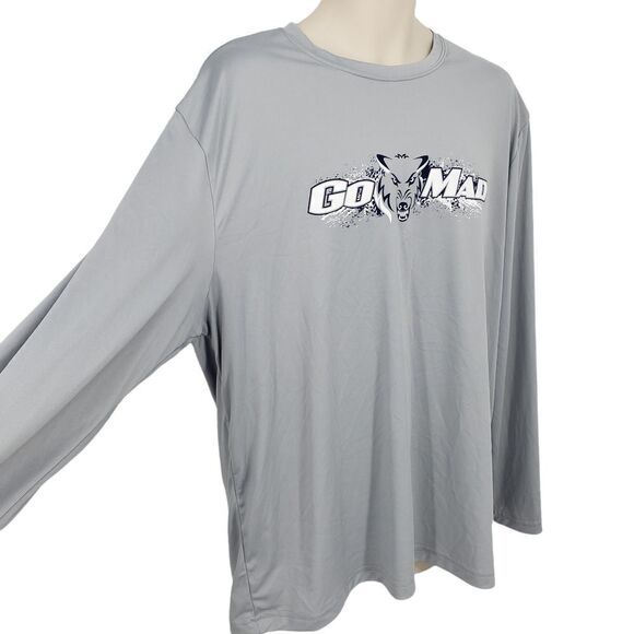 Sport-Tek Shirt Gray Long Sleeves "GO MAD" - Picture 3 of 9